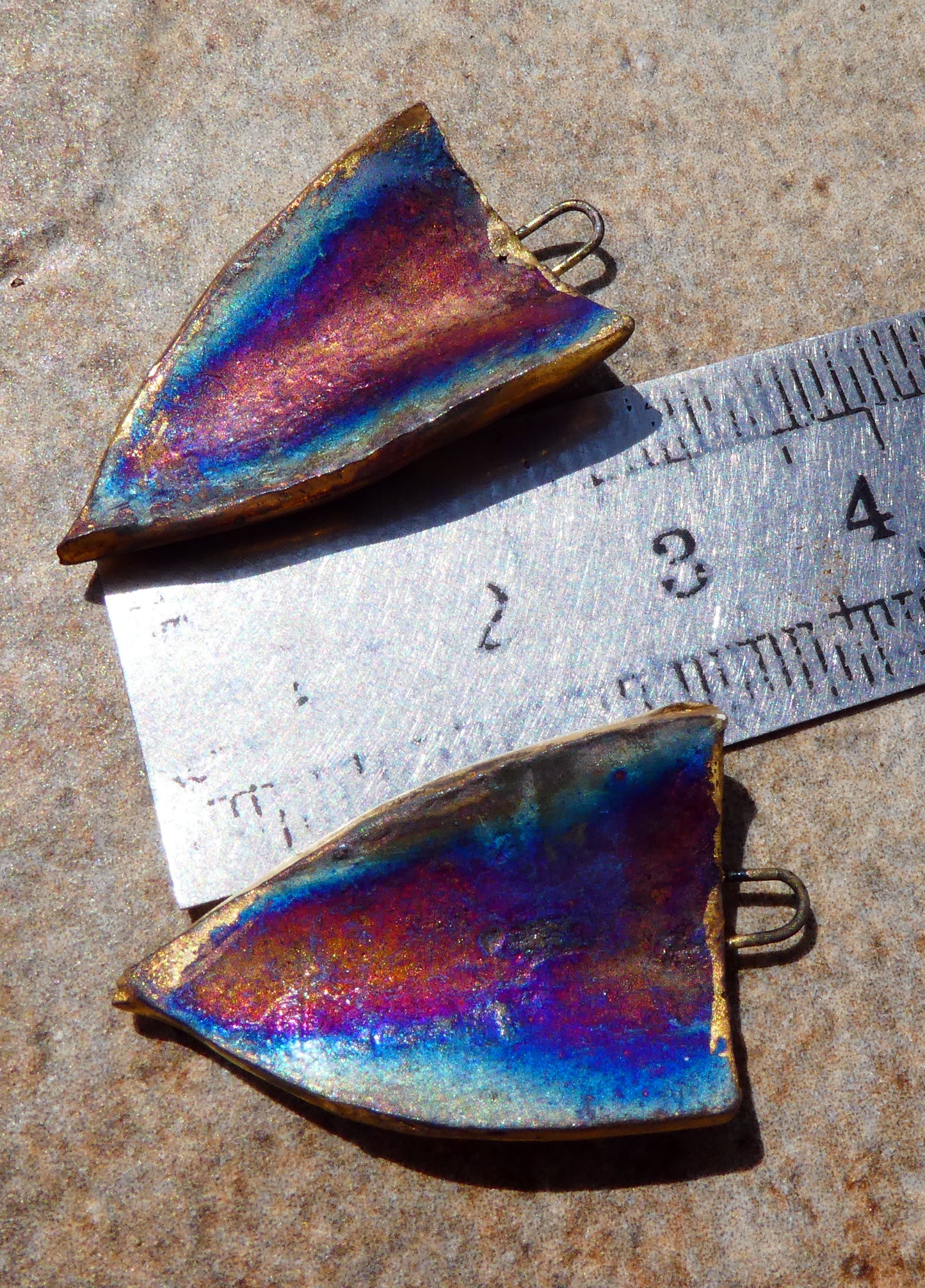 Ceramic Green Man Decal Shield Charms #1