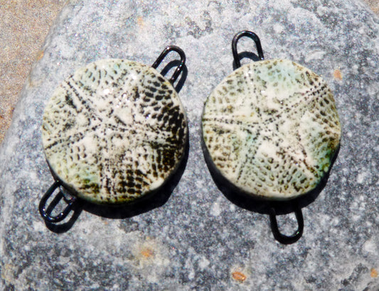 Ceramic Starfish Textured Earring Connectors -Oxide