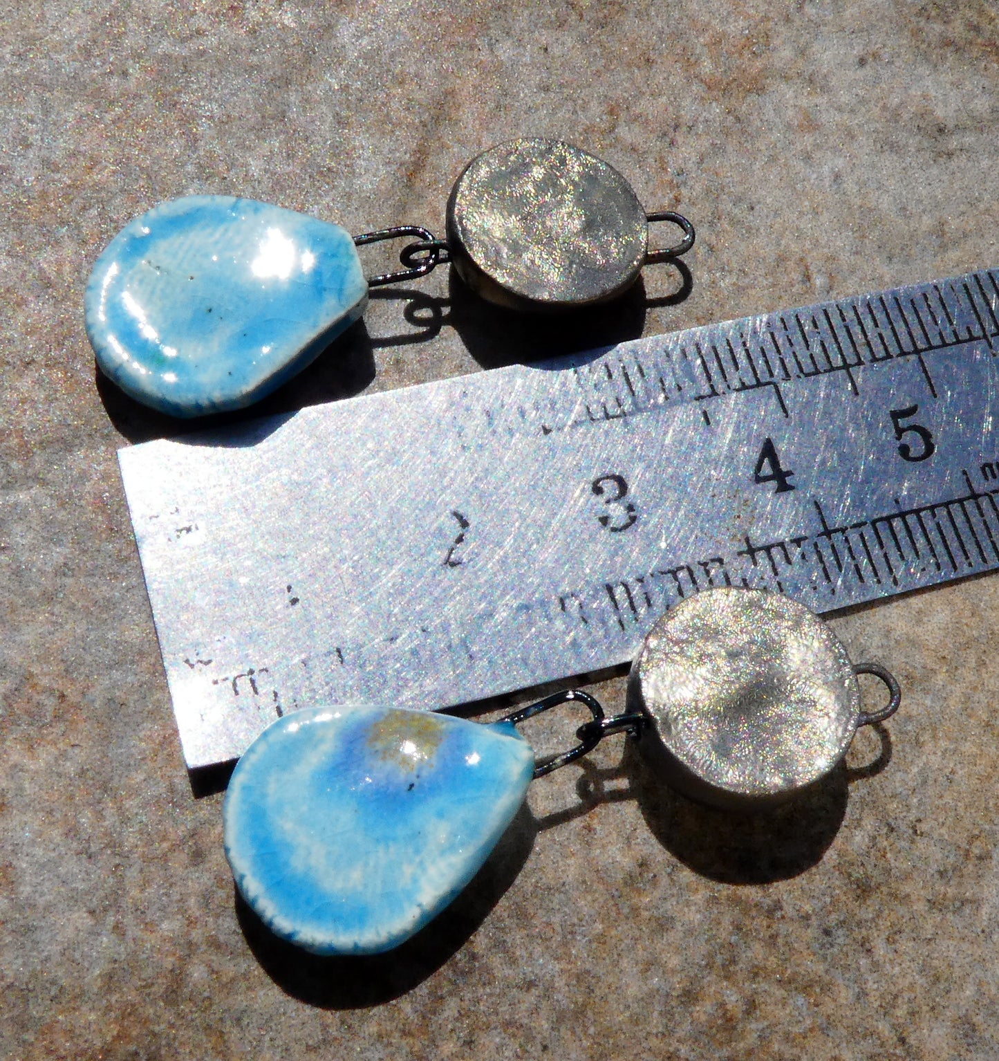 Ceramic Moulded Disc and Shell Dangles - Tranquil Earth