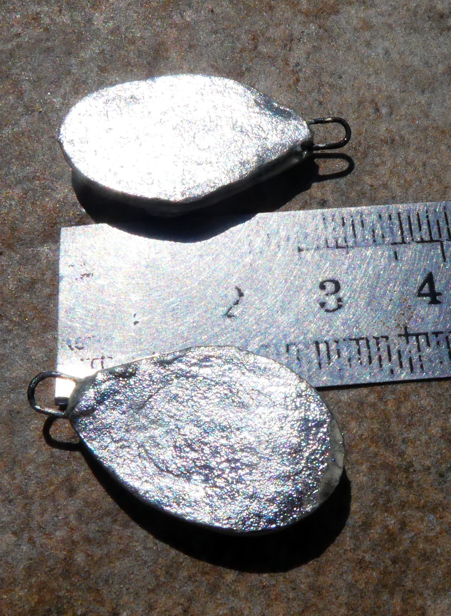 Ceramic Lustrous Silvery Wave and Glass Slice Charms #5