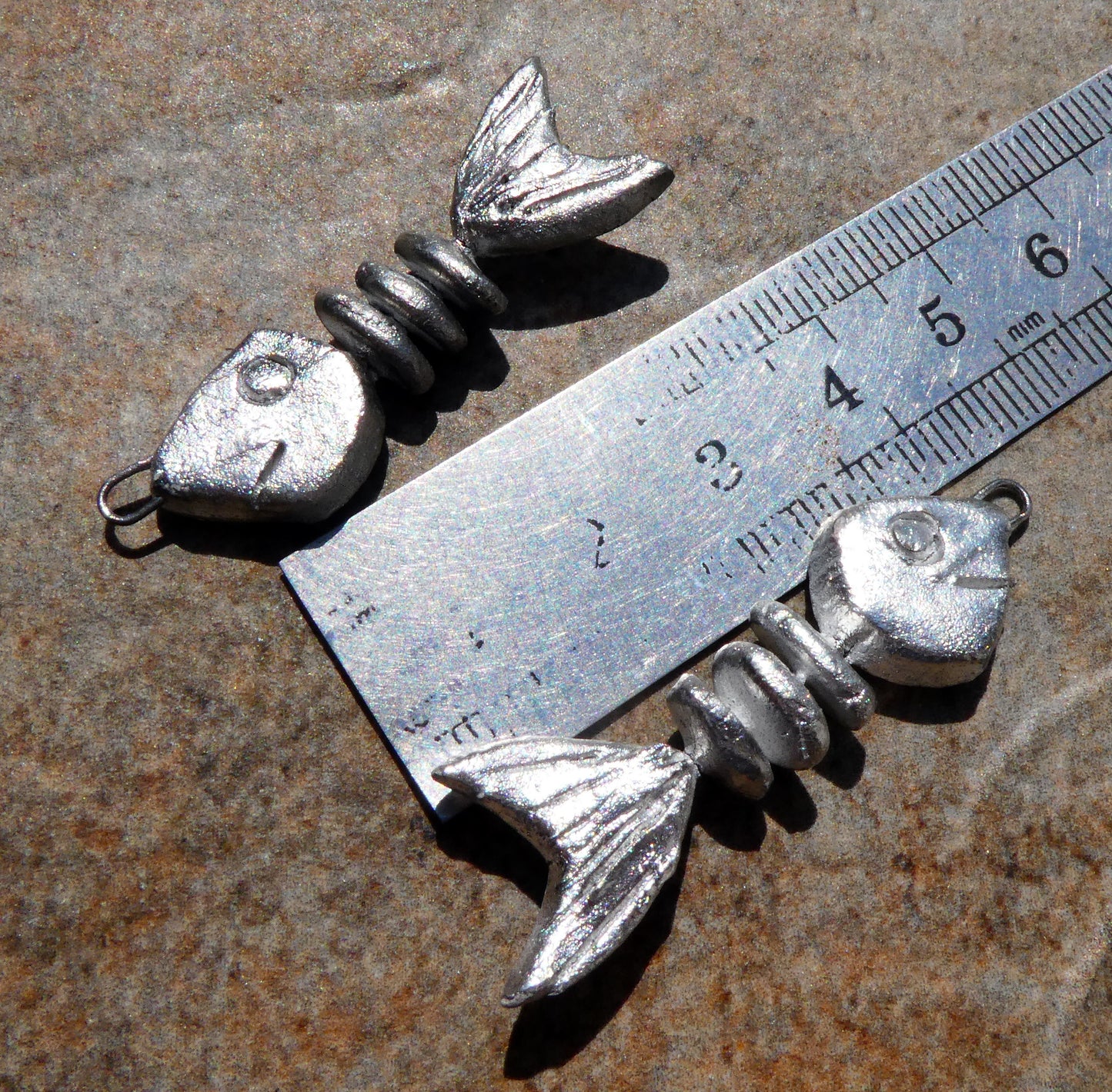 Ceramic Silvery Fish Charms