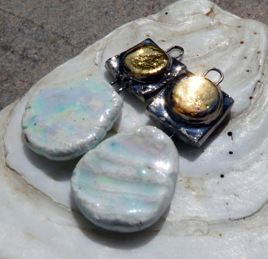 Ceramic Lustrous Pearly Dangles