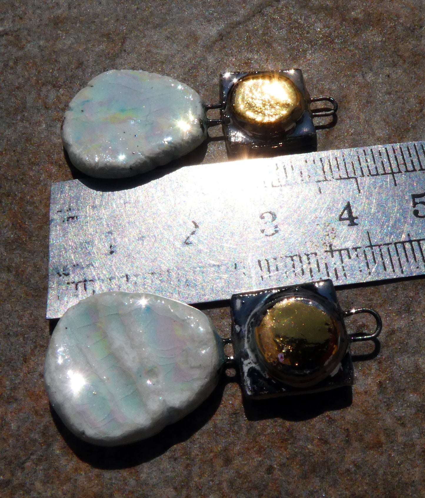 Ceramic Lustrous Pearly Dangles
