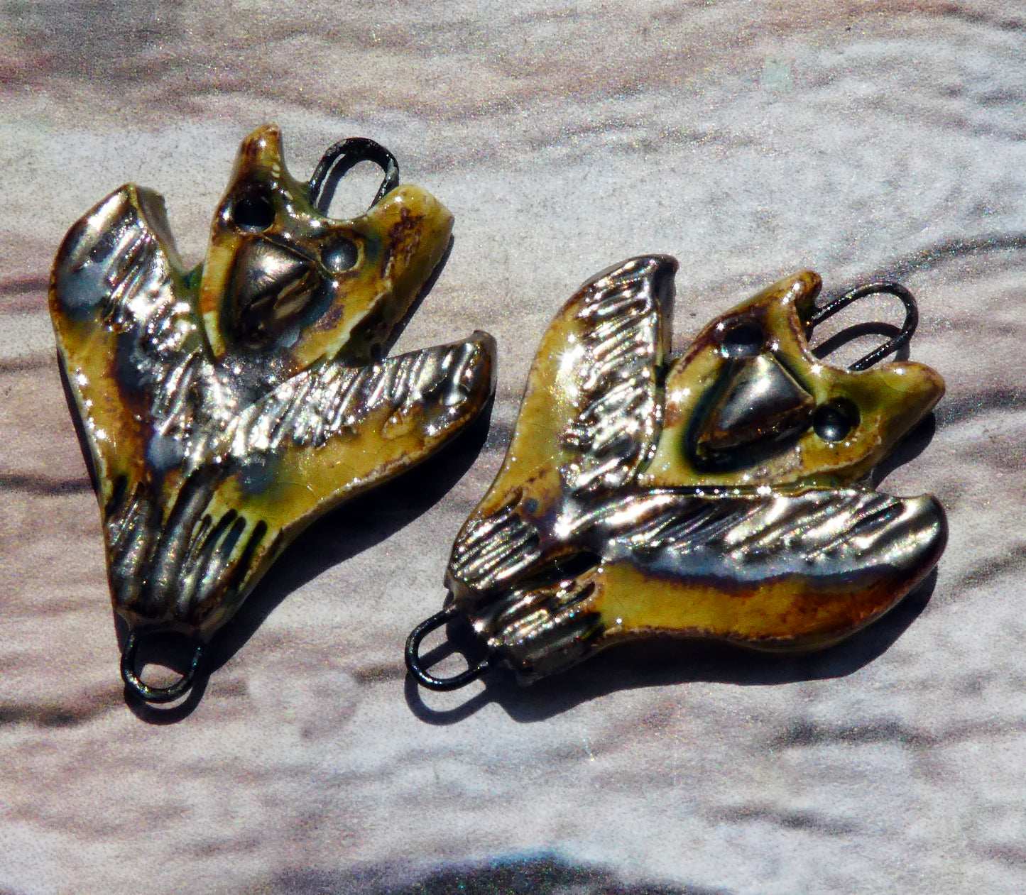 Ceramic Bird Goddess Connectors - Pagoda