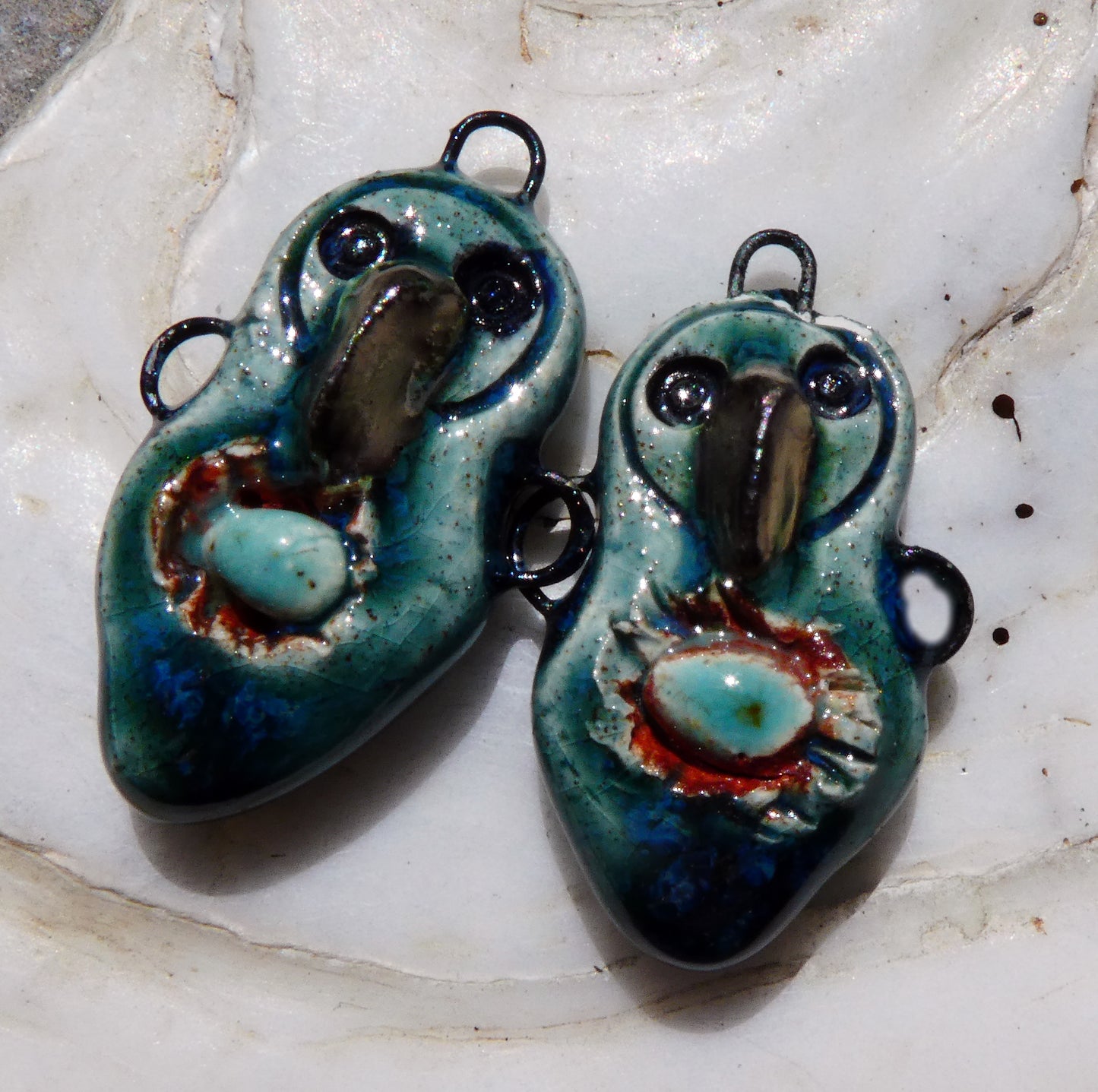 Ceramic Bird Goddess Connectors - Bora Bora