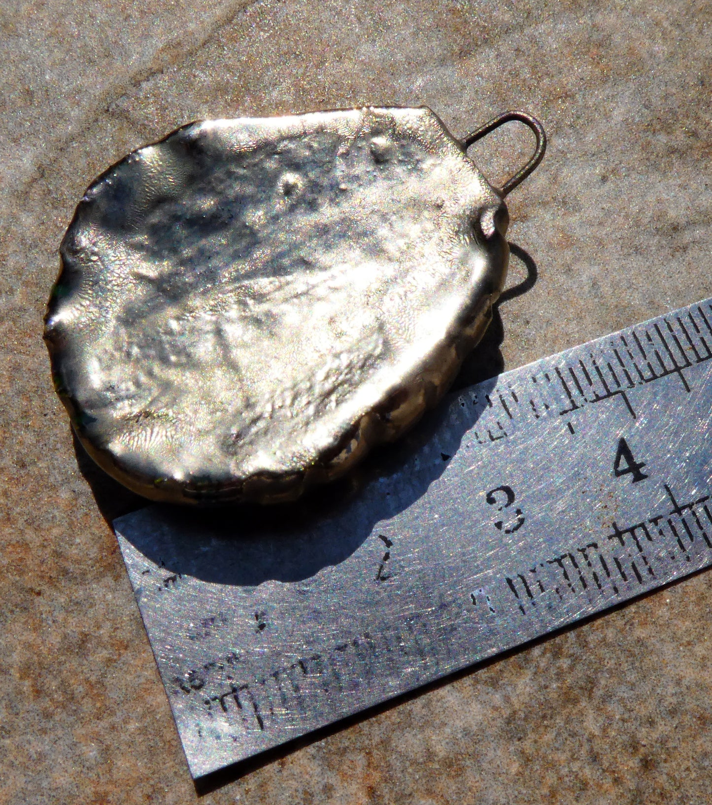 Ceramic Turtle Shell Pendant - Amber Ash