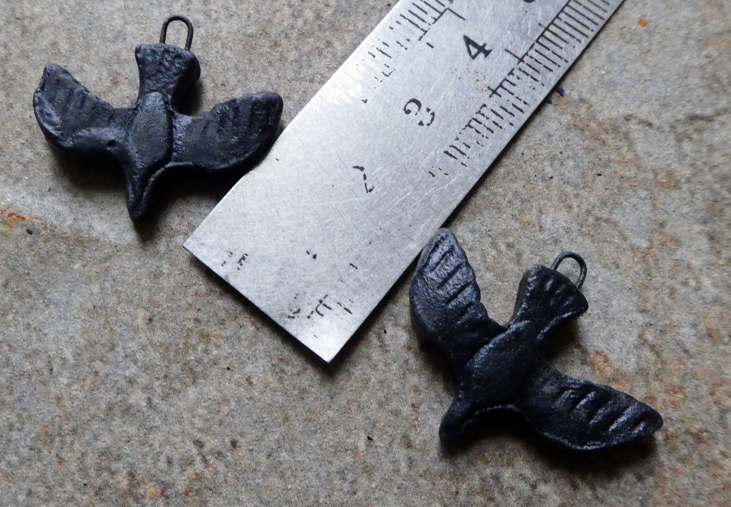 Ceramic Crow Earring Charms