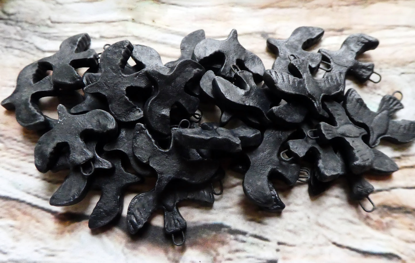 Ceramic Crow Earring Charms