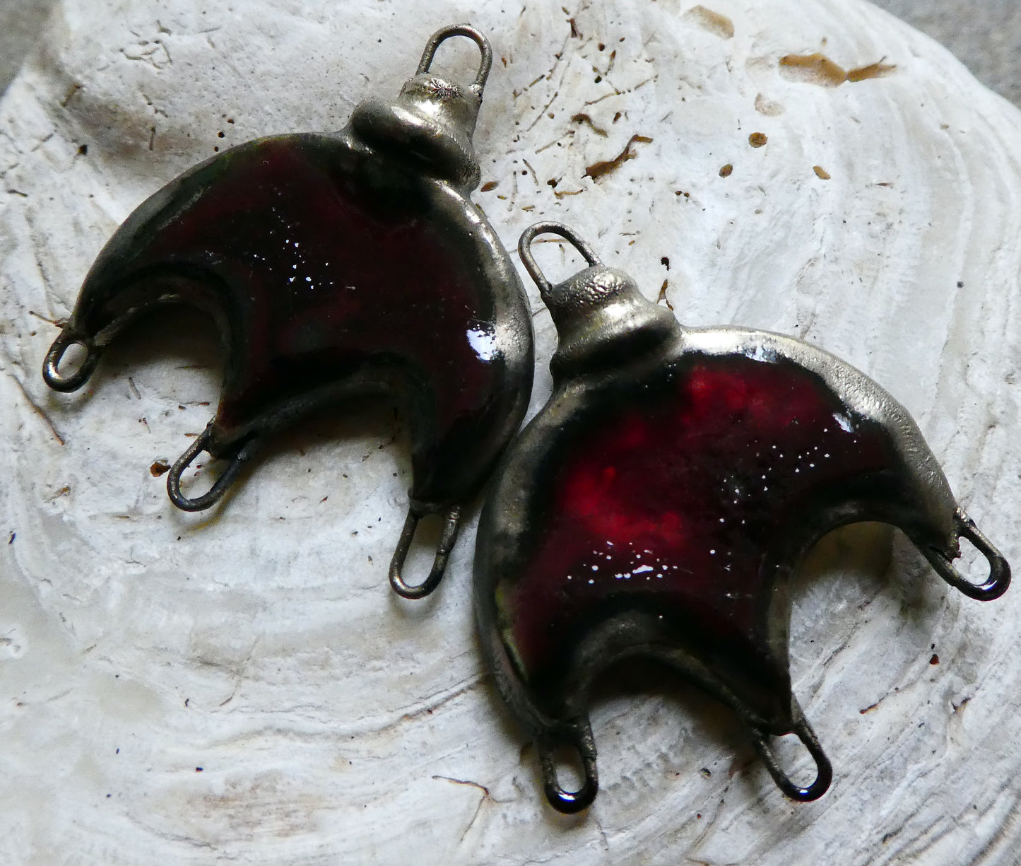 Ceramic Chandelier Earring Connectors -Somerset Scarlet