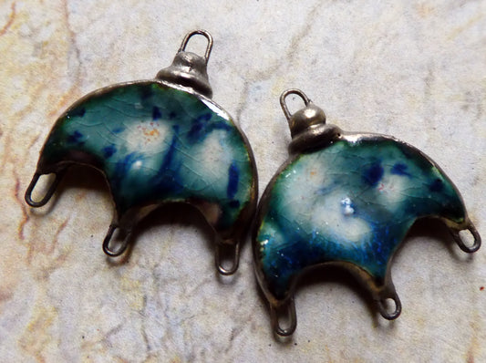 Ceramic Chandelier Earring Connectors -Sea Urchin