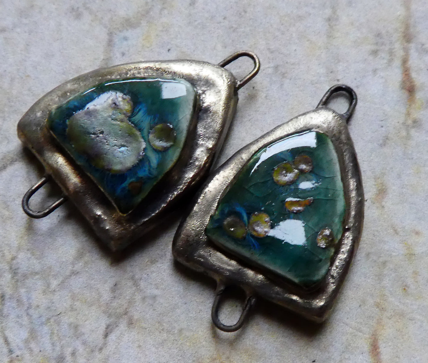 Ceramic Moulded Arch Connectors - Mystic Jade