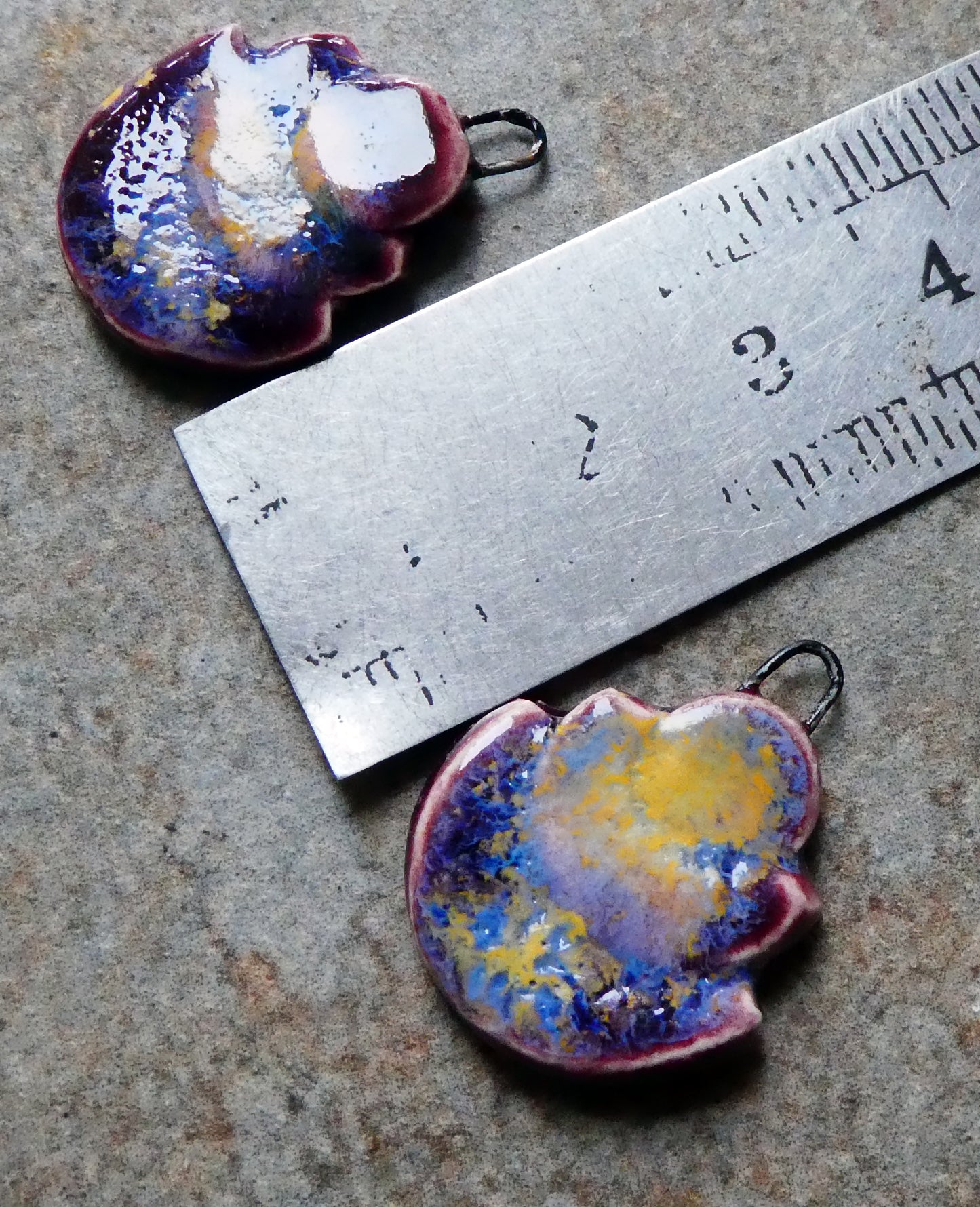 Ceramic Stacked Semi Circle Charms - Sailors Delight