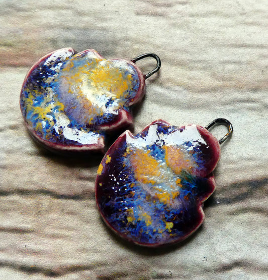 Ceramic Stacked Semi Circle Charms - Sailors Delight