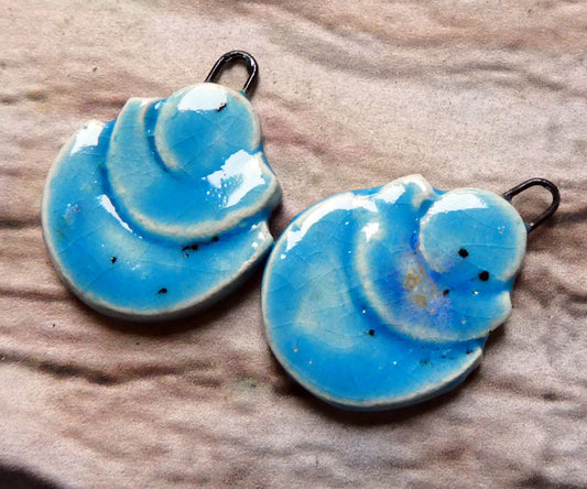 Ceramic Stacked Semi Circle Charms -Tranquil Earth