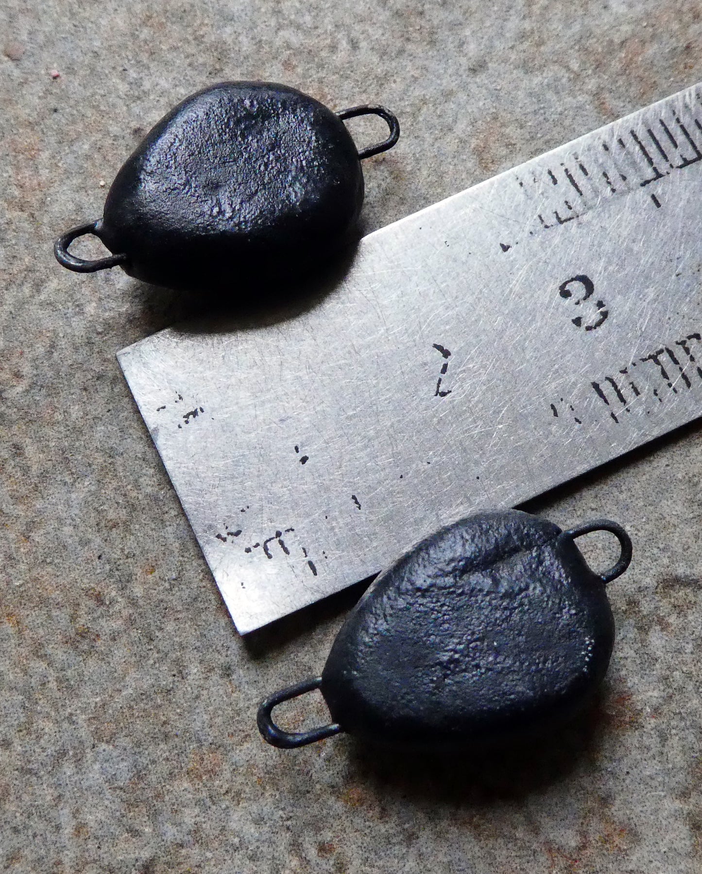 Ceramic Skull Earring Connectors - Matte Black