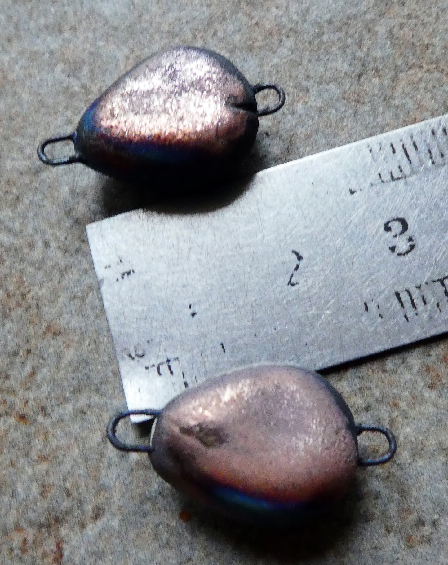 Ceramic Skull Earring Connectors - Scorched