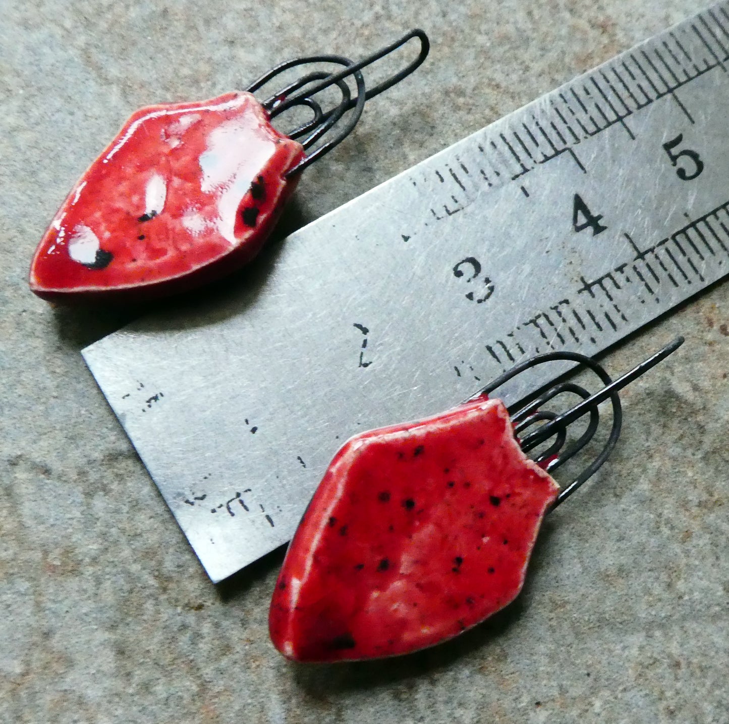 Ceramic Multi Hoop Pointed Charms -Ladybug