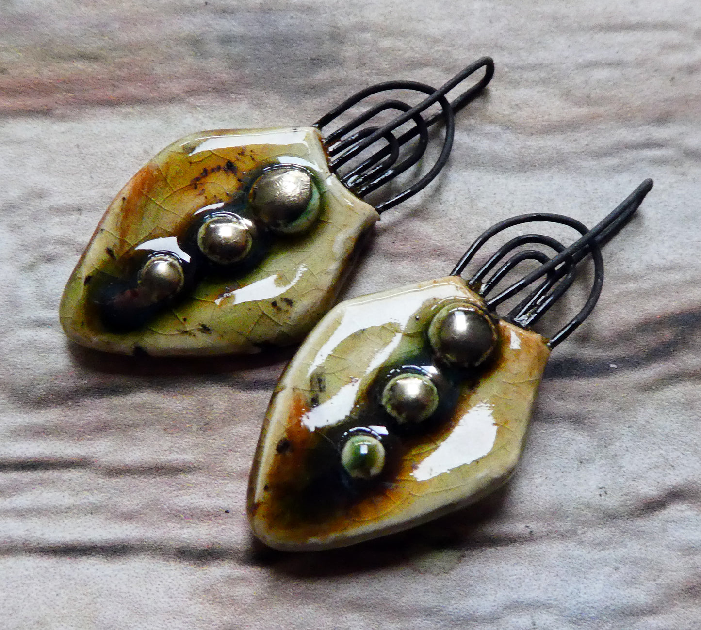 Ceramic Multi Hoop Pointed Charms -Safari