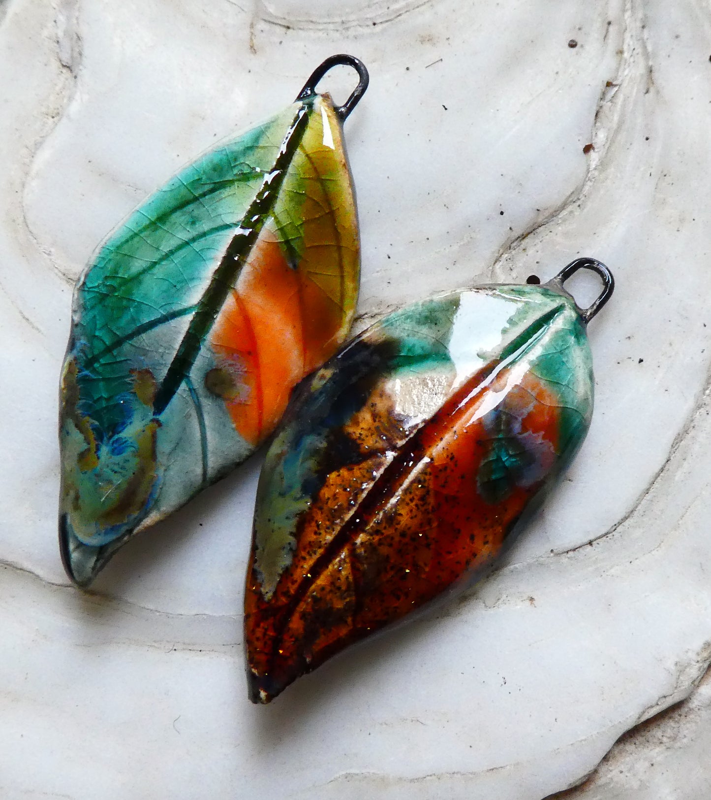 Ceramic Super Slim Autumn Leaf Charms #9