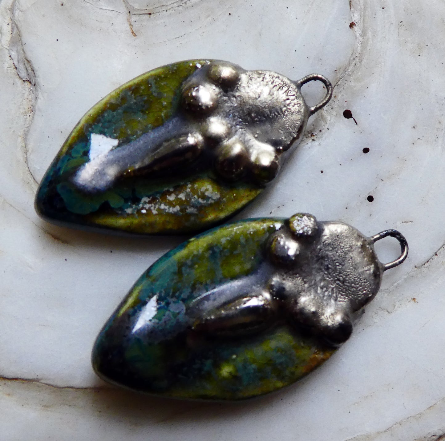 Ceramic Decorative Pointy Charms - Dark Jade