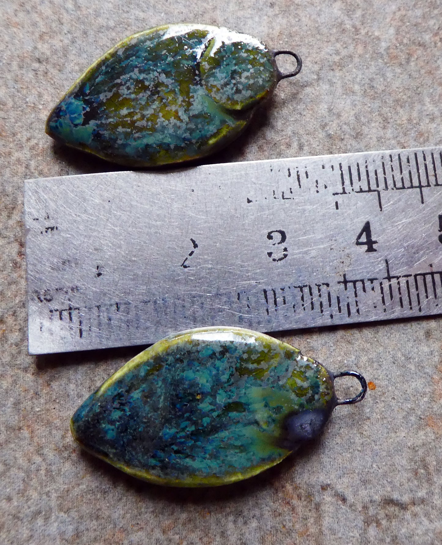 Ceramic Decorative Pointy Charms - Dark Jade