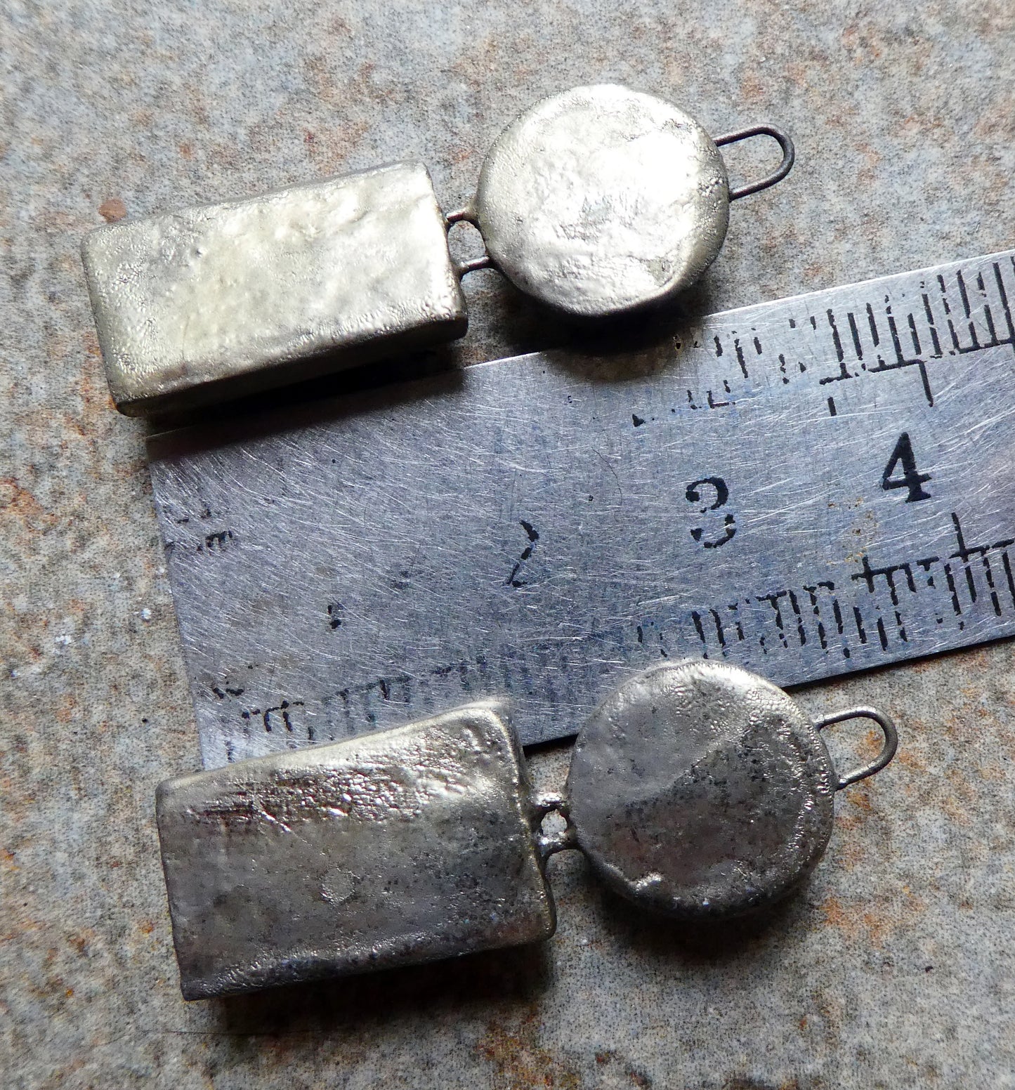 Ceramic Moulded Disc and Rectangle Charms -Granada