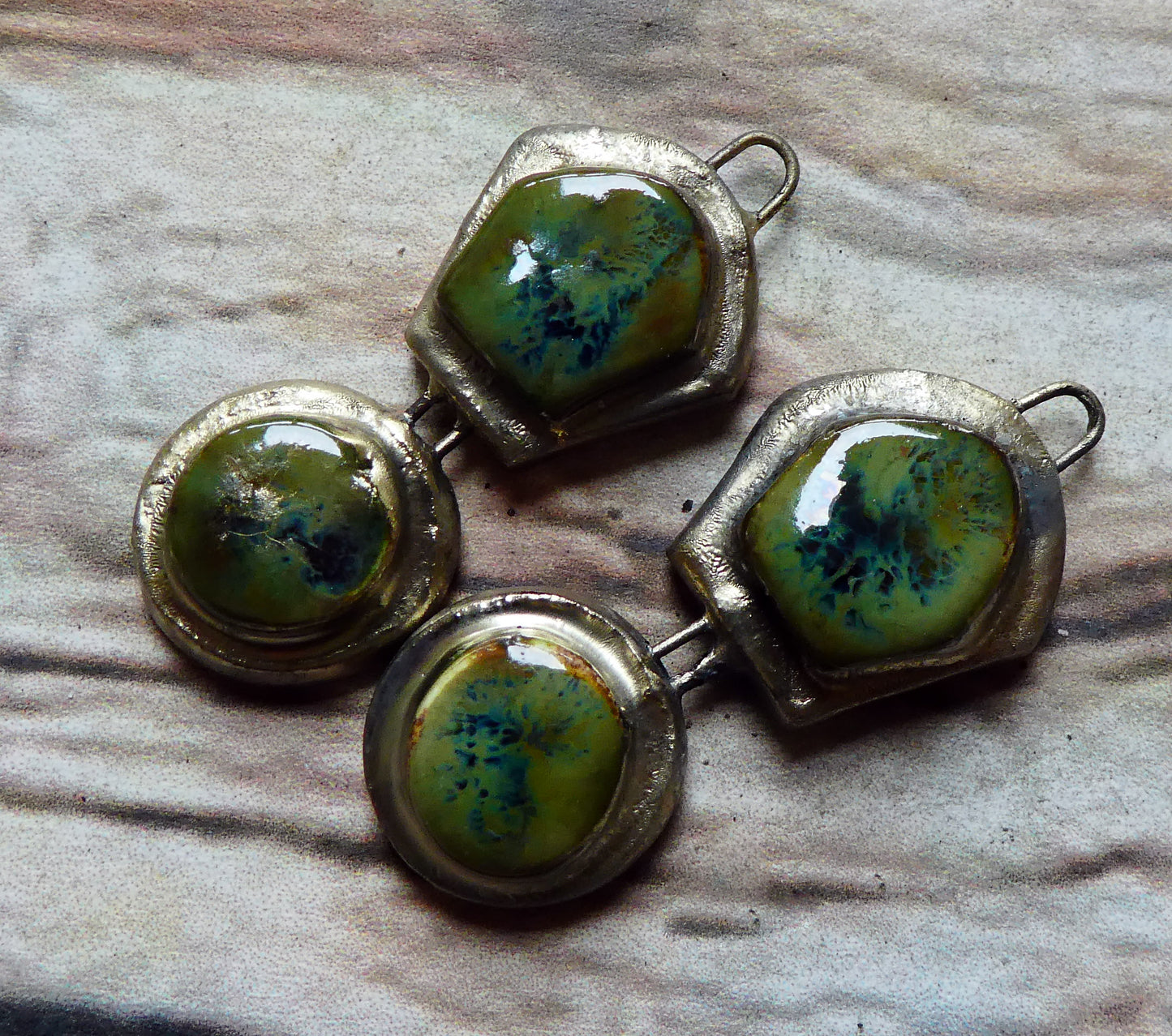 Ceramic Moulded Mixed Shape Charms -Pagoda