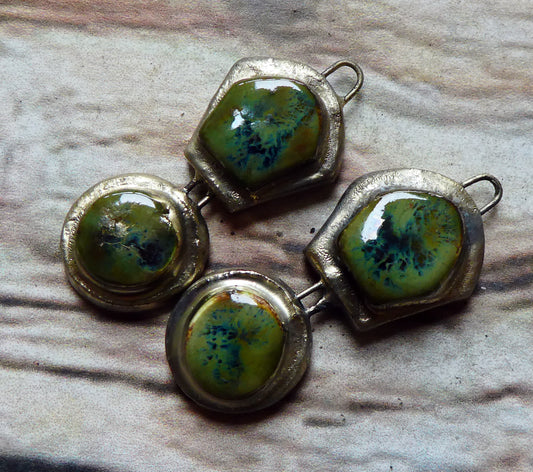 Ceramic Moulded Mixed Shape Charms -Pagoda