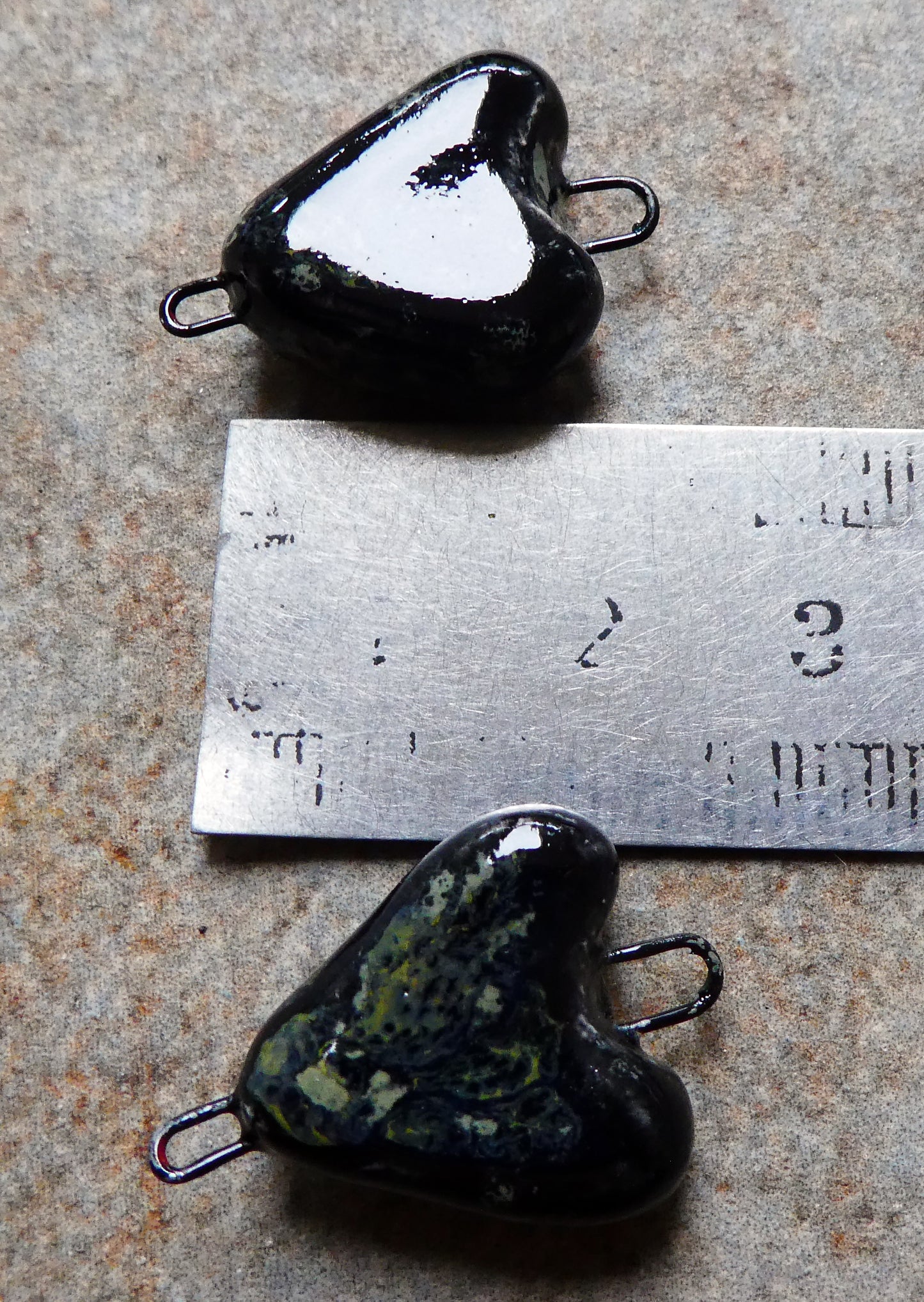 Ceramic Slashed Heart Charms - Constellation