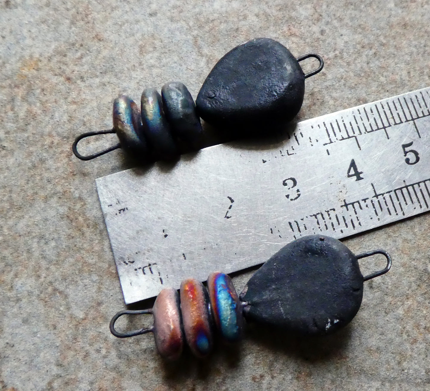 Ceramic Skull Connectors - Matte Black