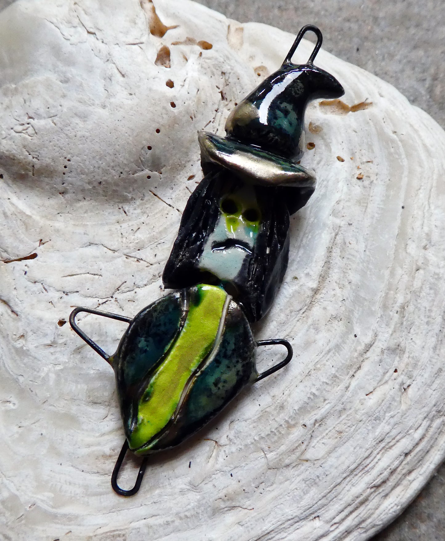 Ceramic Single Witch Connectors - Chartreuse