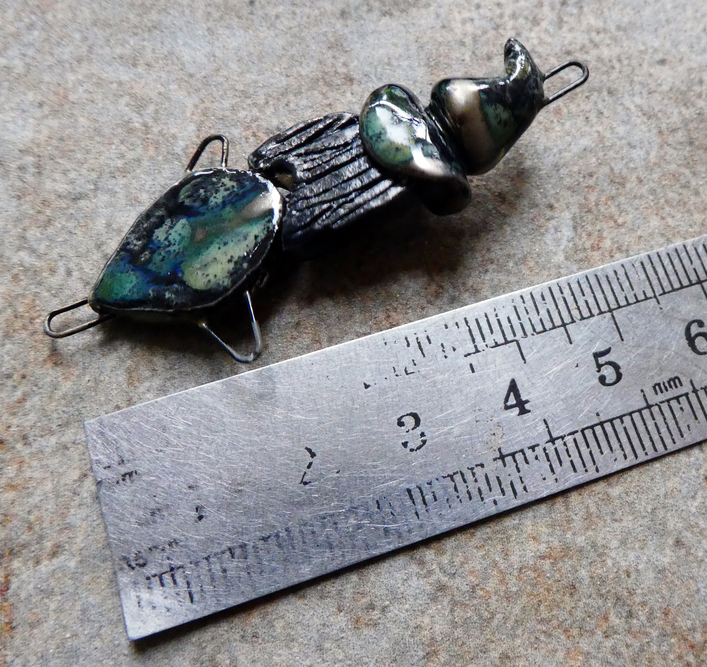 Ceramic Single Witch Connectors - Antique Turquoise
