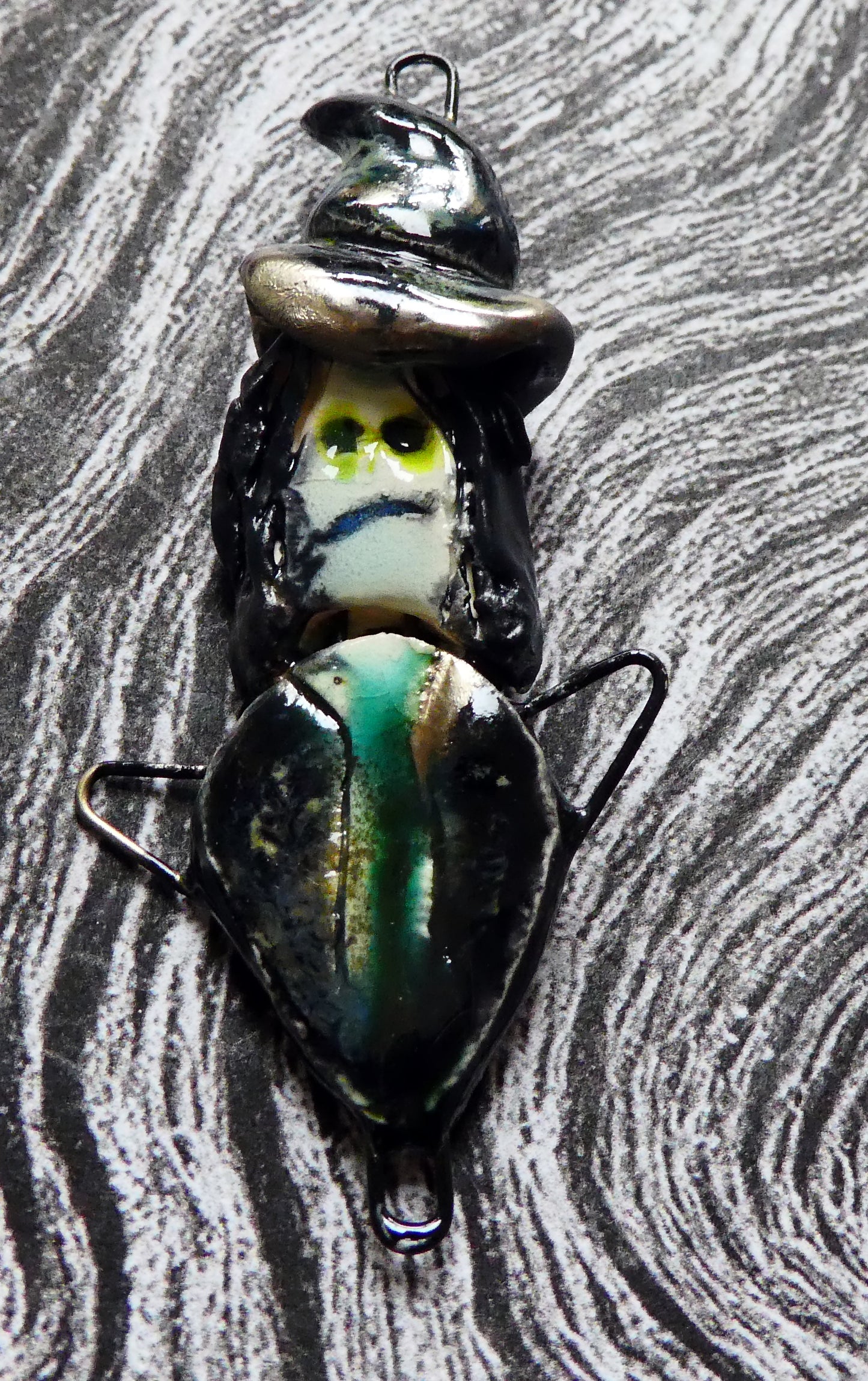 Ceramic Single Witch Connectors - Antique Turquoise