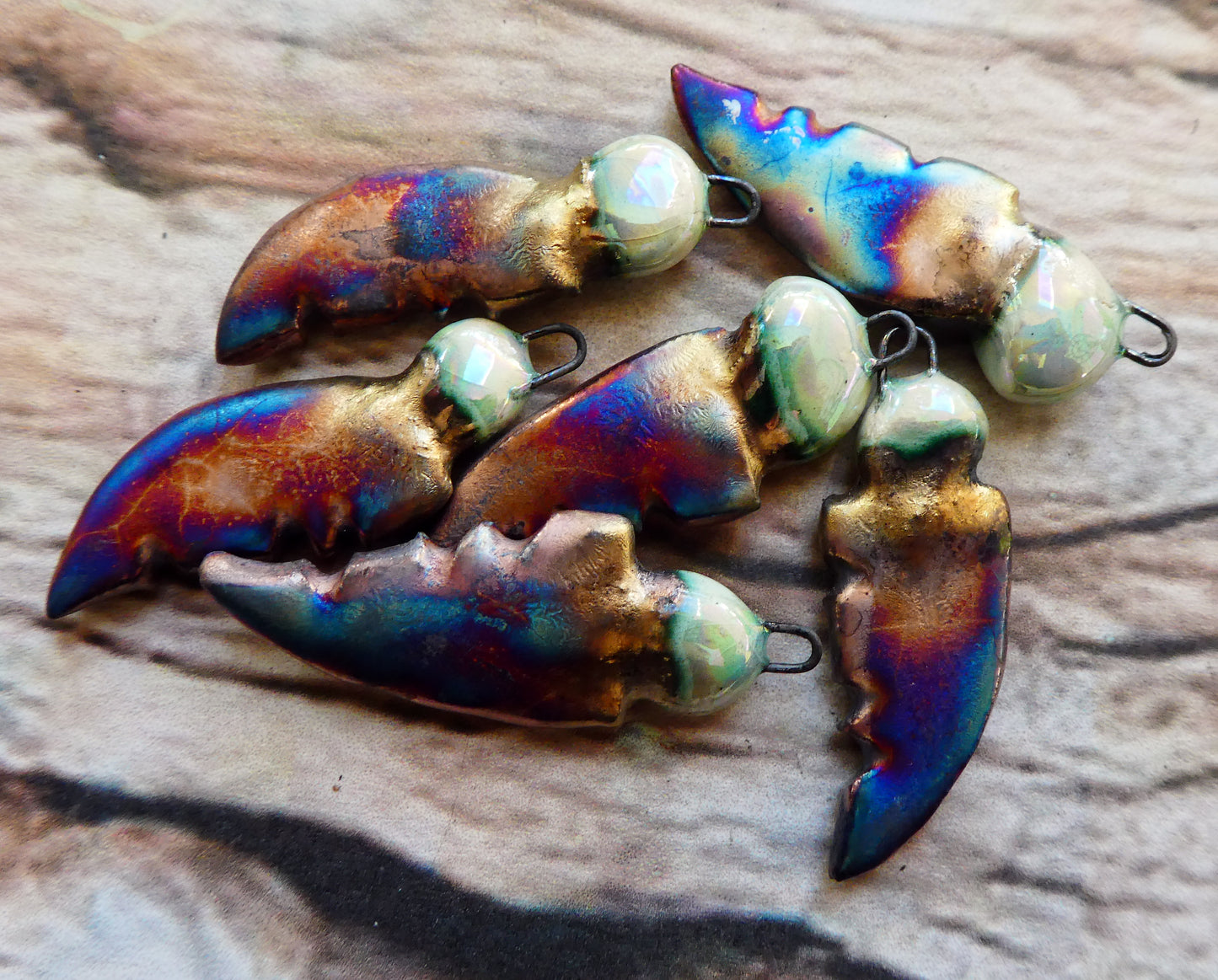 Ceramic Decker's Blade Charms -Scorched