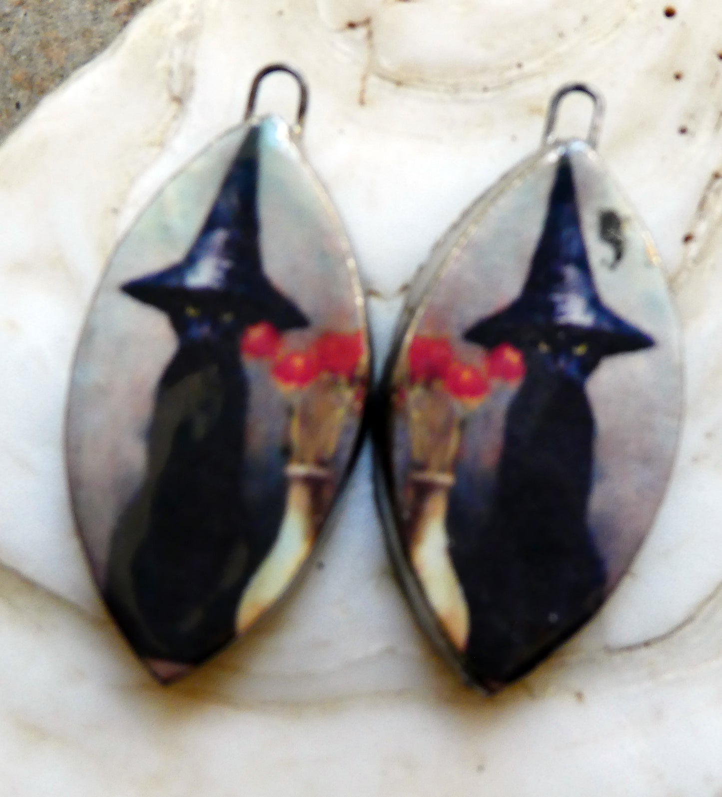 Ceramic Vintage Cat Decal Charms #2