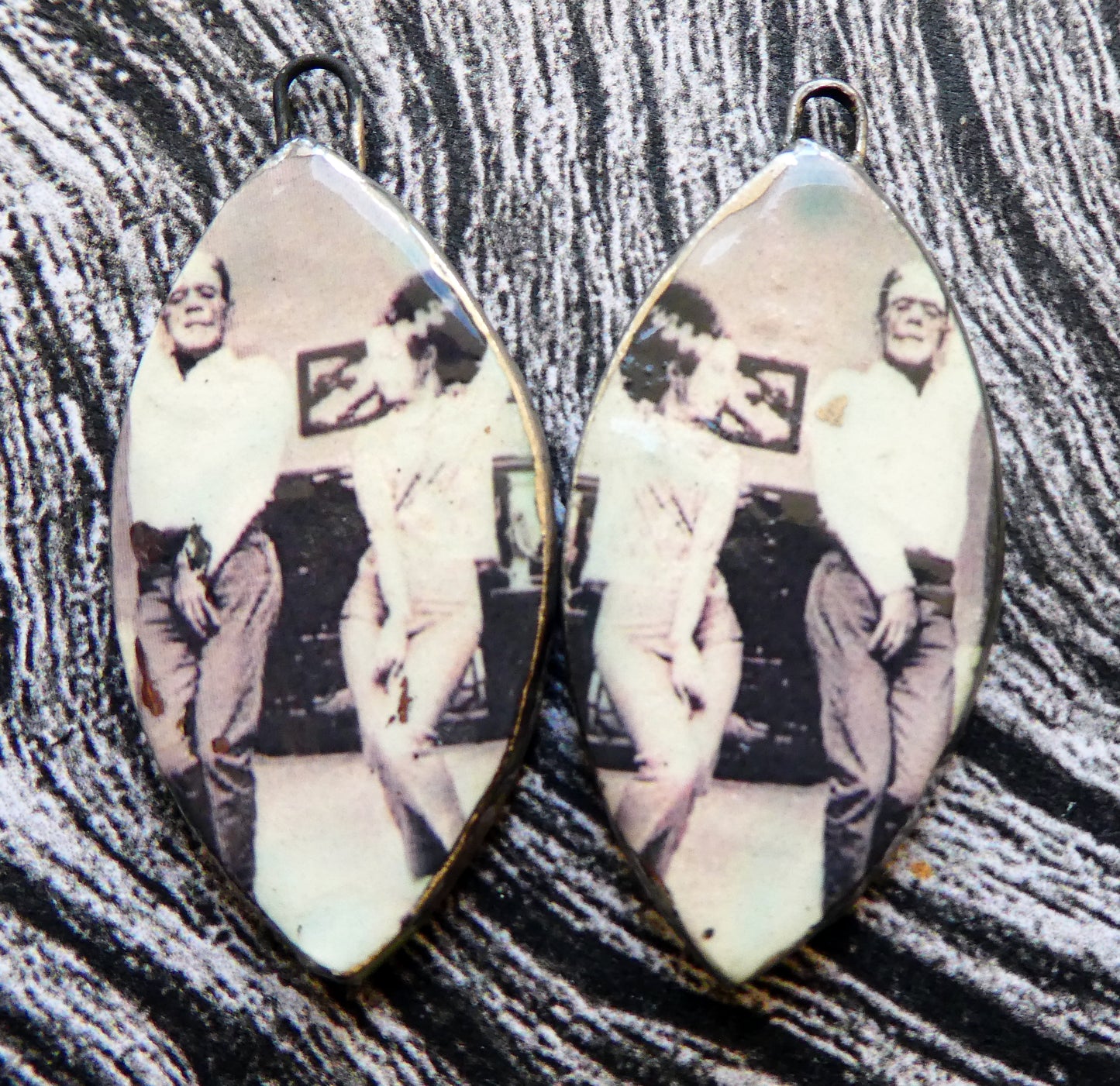 Ceramic Monstor and Bride Decal Charms #1