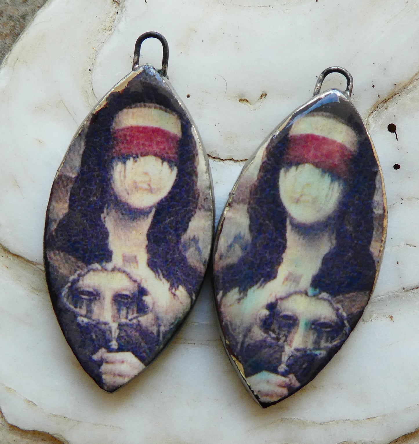 Ceramic Halloween Mona Decal Charms #1