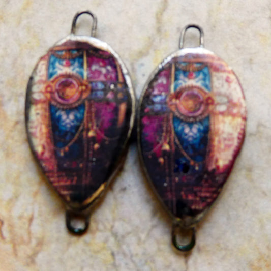 Ceramic Vintage Hot Air Balloon Decal Connectors #5