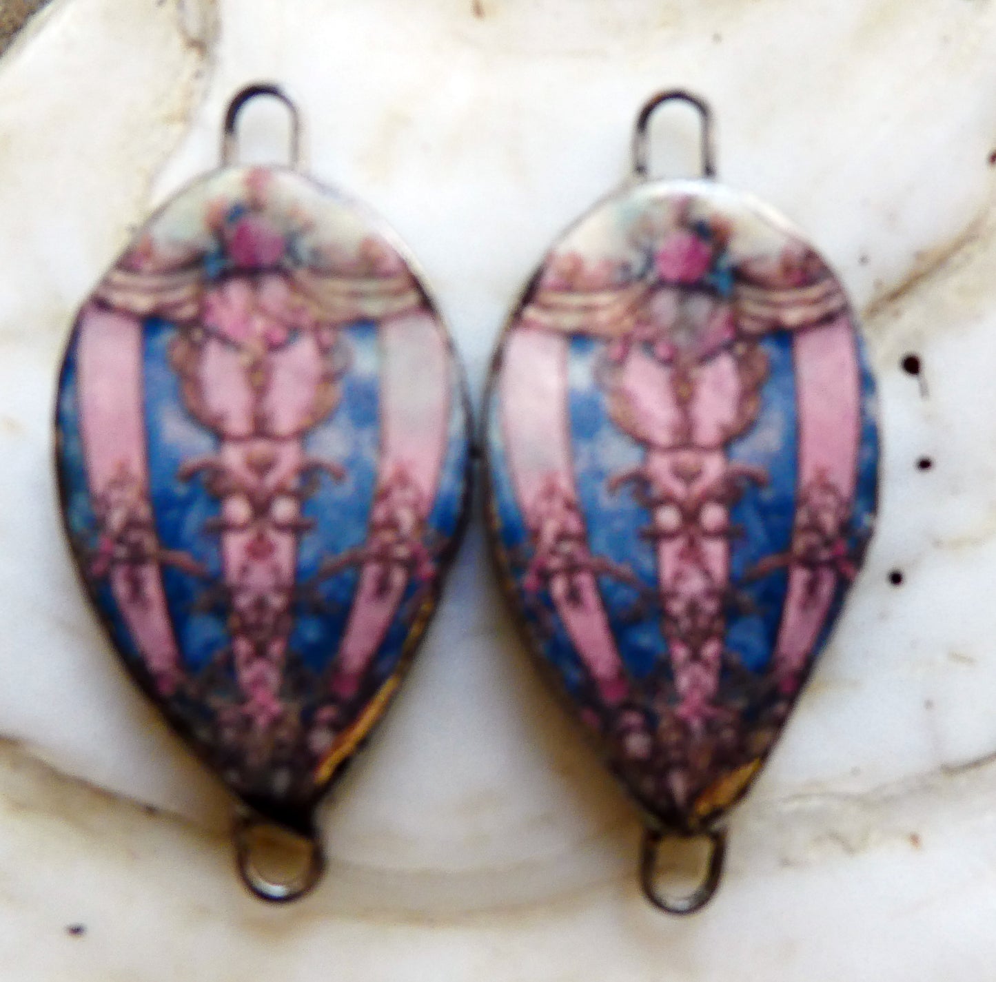 Ceramic Vintage Hot Air Balloon Decal Connectors #9