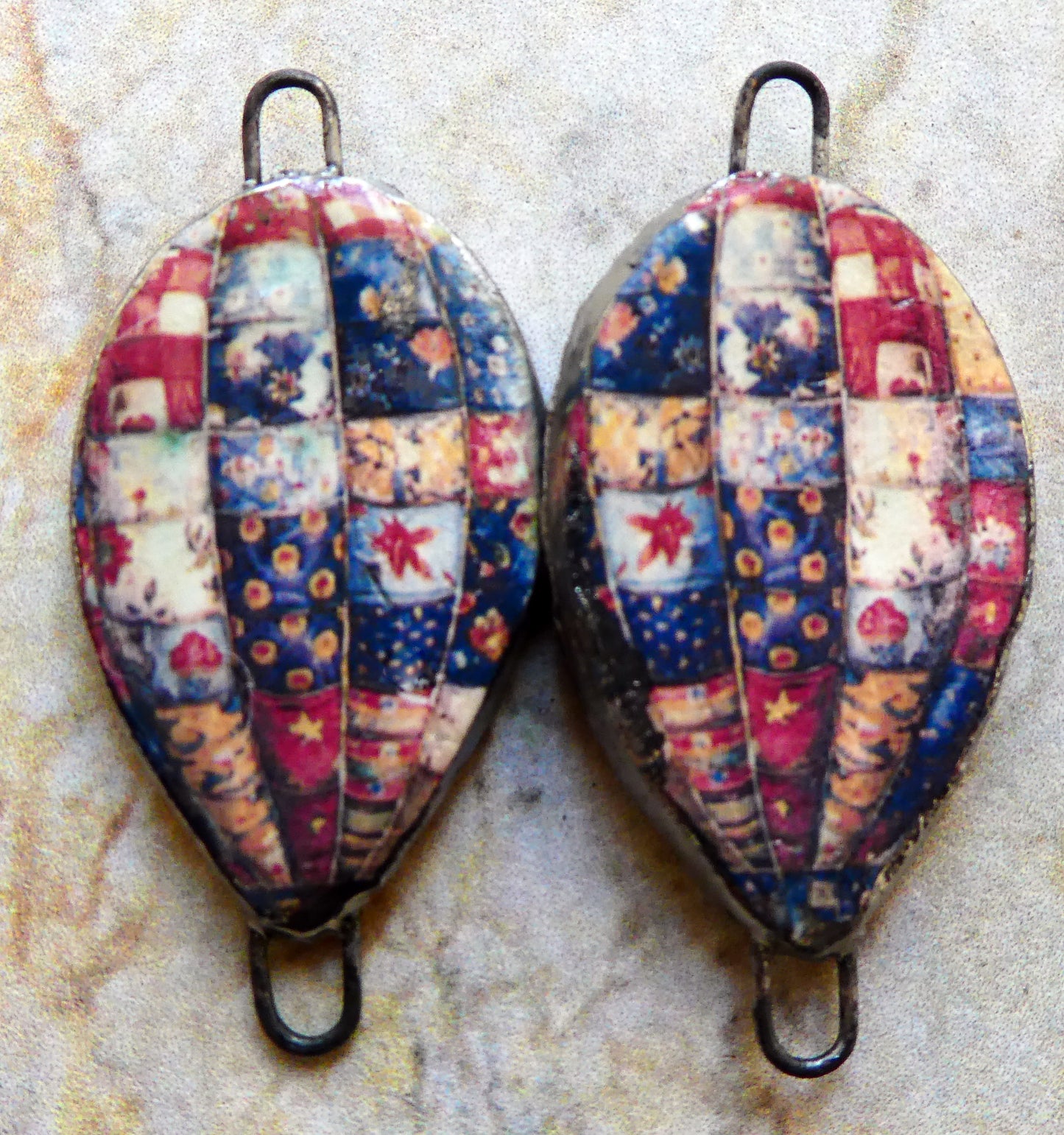 Ceramic Vintage Hot Air Balloon Decal Connectors #10