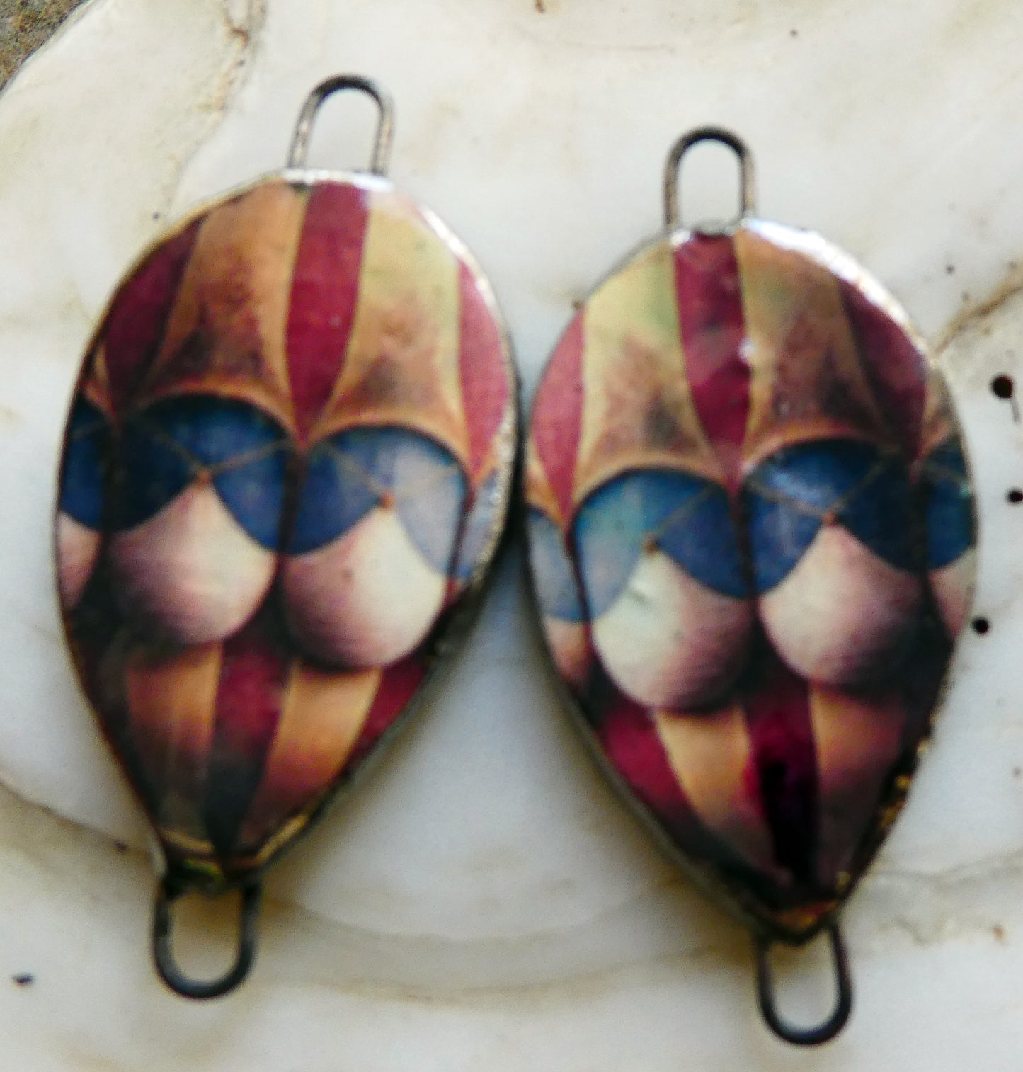 Ceramic Vintage Hot Air Balloon Decal Connectors #11