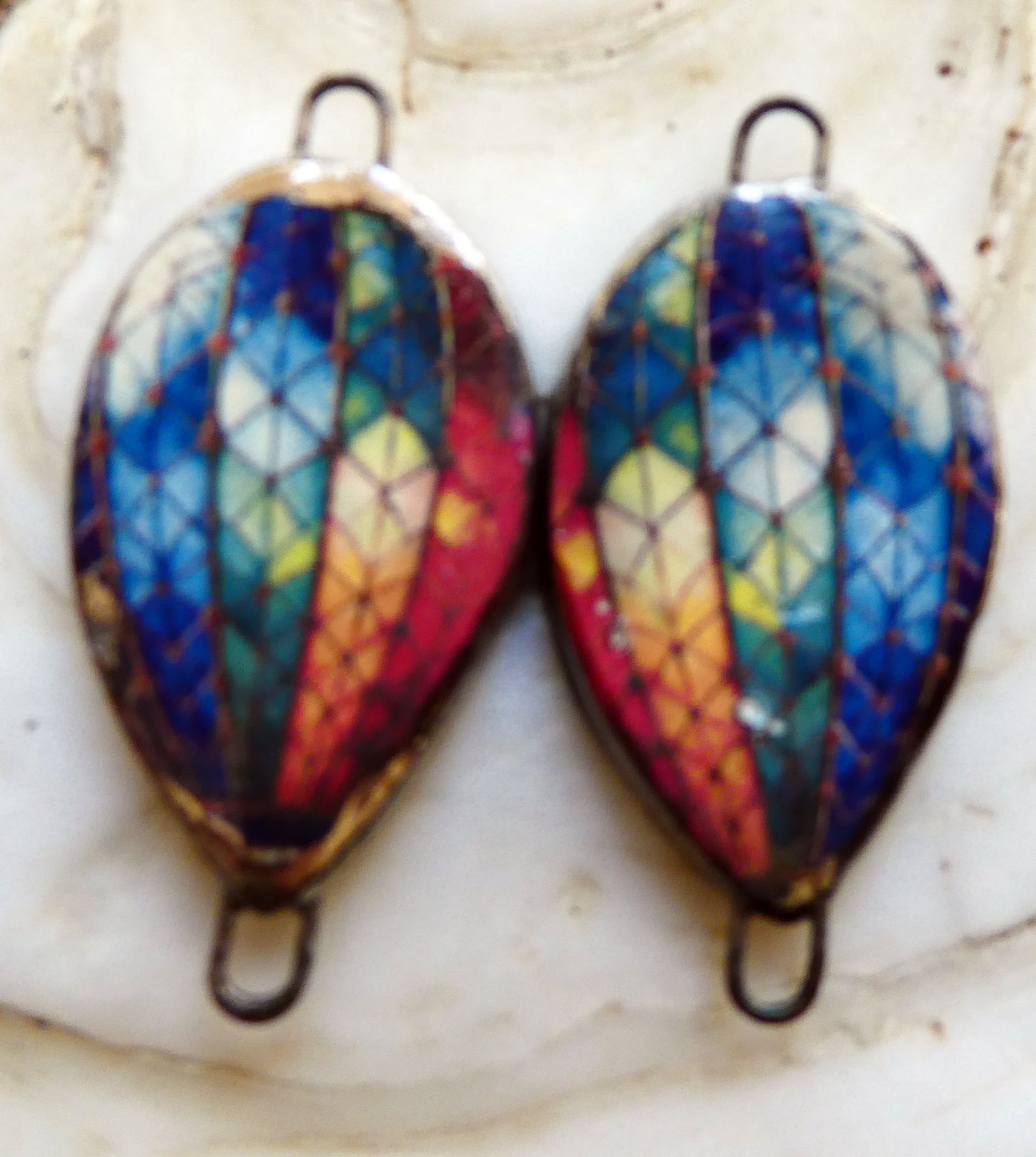 Ceramic Vintage Hot Air Balloon Decal Connectors #12