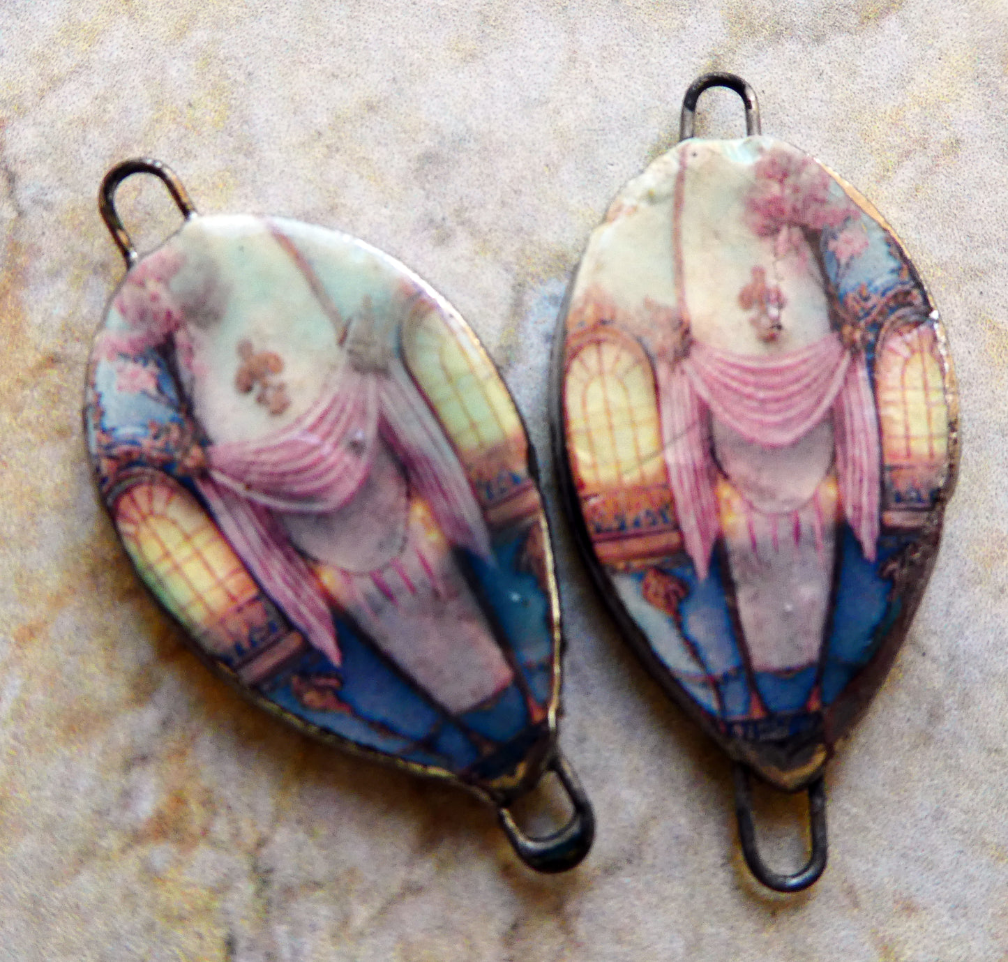 Ceramic Vintage Hot Air Balloon Decal Connectors #14