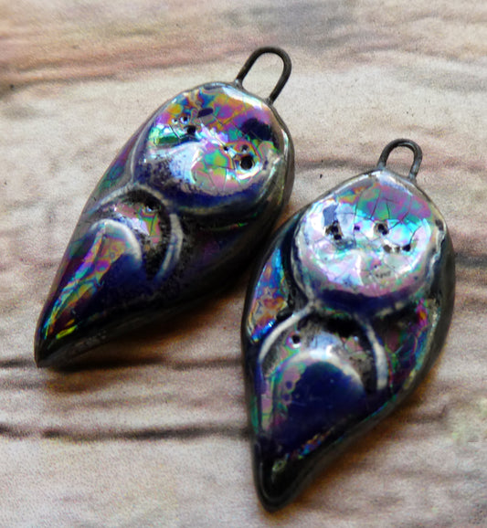 Ceramic Lustrous Goddess Charms -Mirror Blue