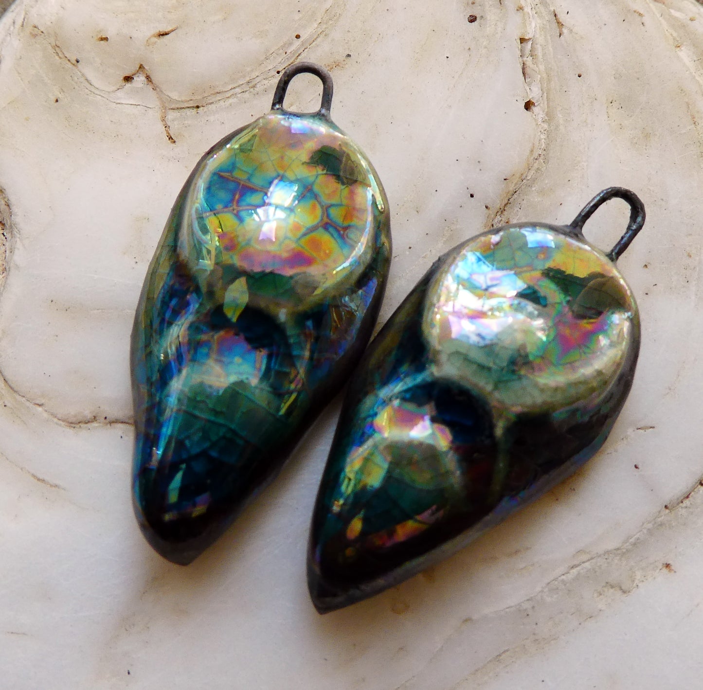 Ceramic Lustrous Goddess Charms -Oriental Blue