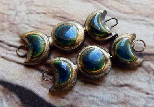 Ceramic Moulded Mystic Moons Connectors - Bora Bora