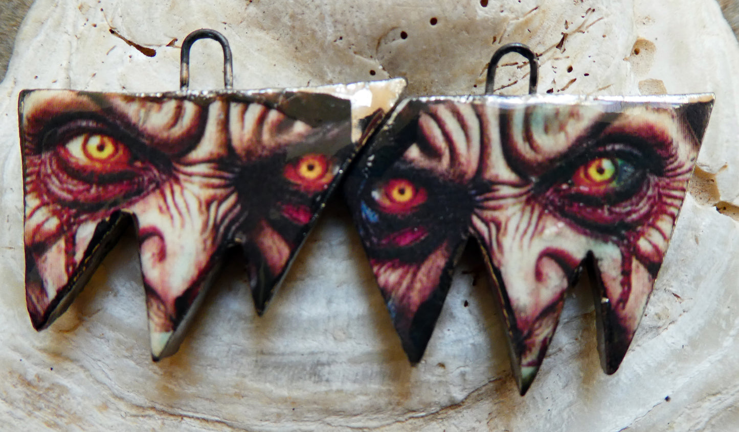 Ceramic Witch Decal Earring Charms#2