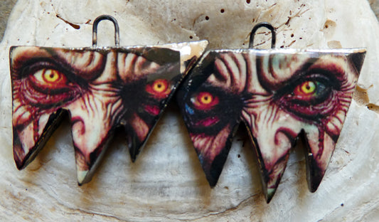 Ceramic Witch Decal Earring Charms#2