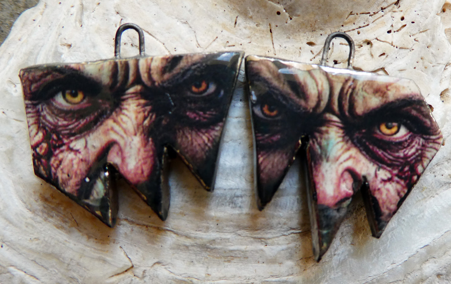 Ceramic Witch Decal Earring Charms#4