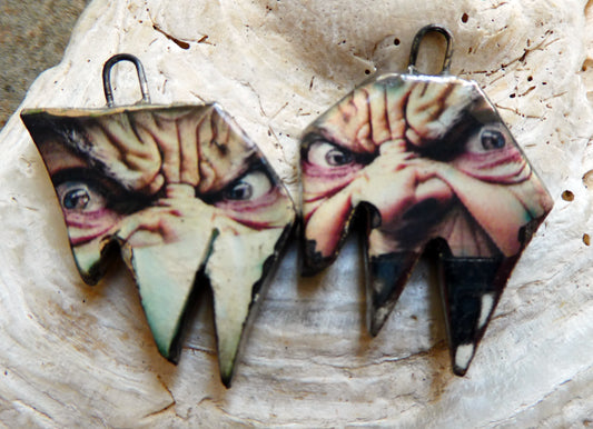 Ceramic Witch Decal Earring Charms#6